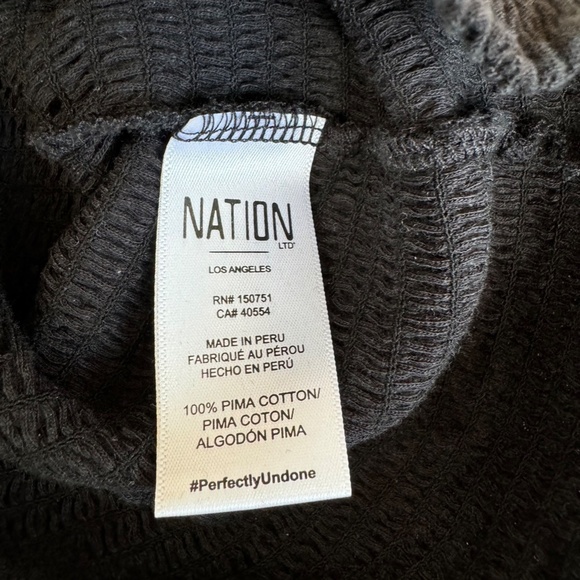 Nation Pima Cotton Black Long Sleeve Women's L - Picture 3 of 3